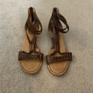 b.o.c. Tan and Brown Braided Sandals
